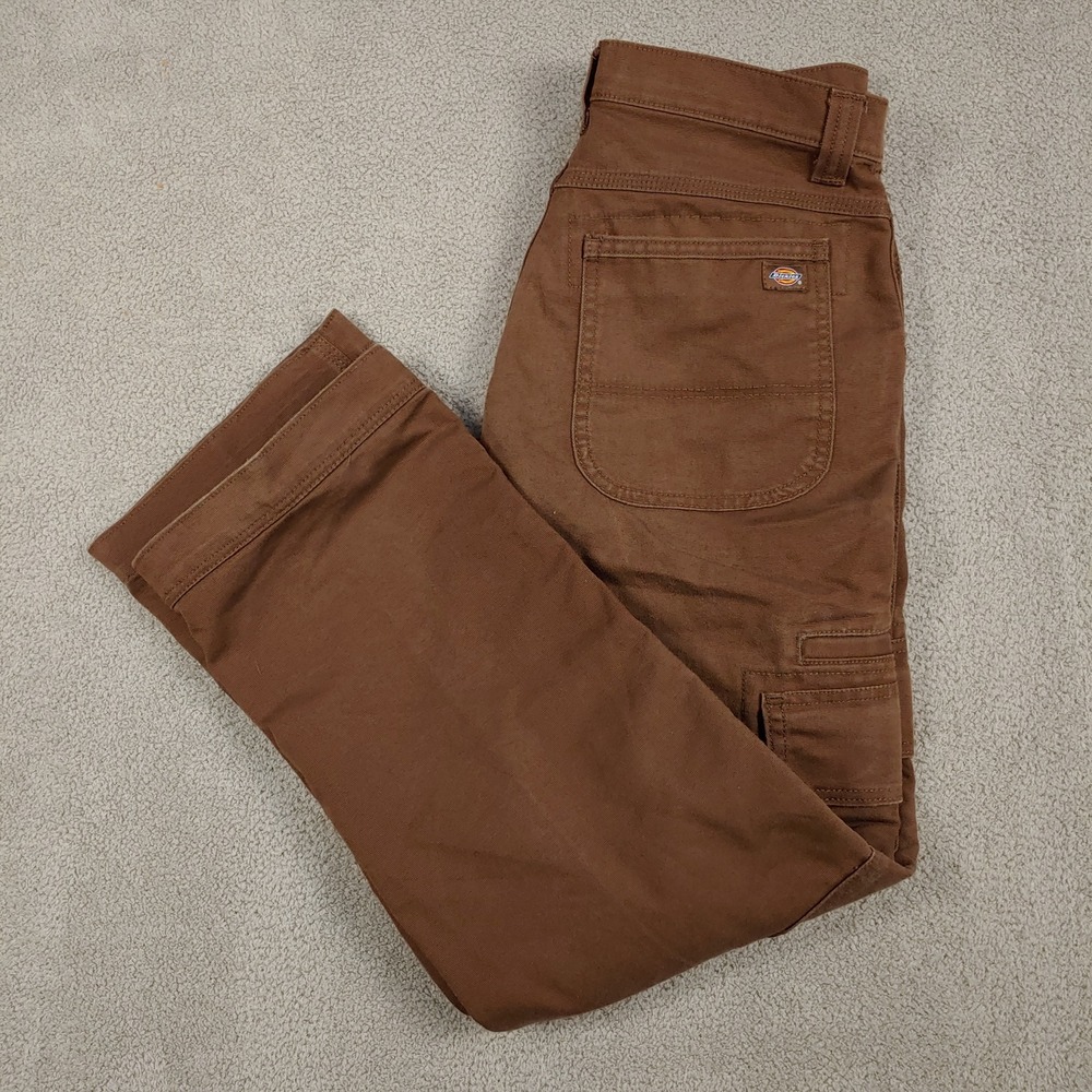 Dickies Cargo Pants - Men 31x30 Brown Relaxed Fit Flex Utility Workwear DP702TB